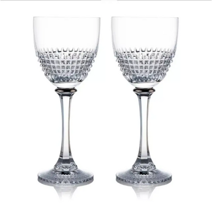 Two crystal wine glasses