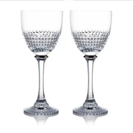 Two crystal wine glasses
