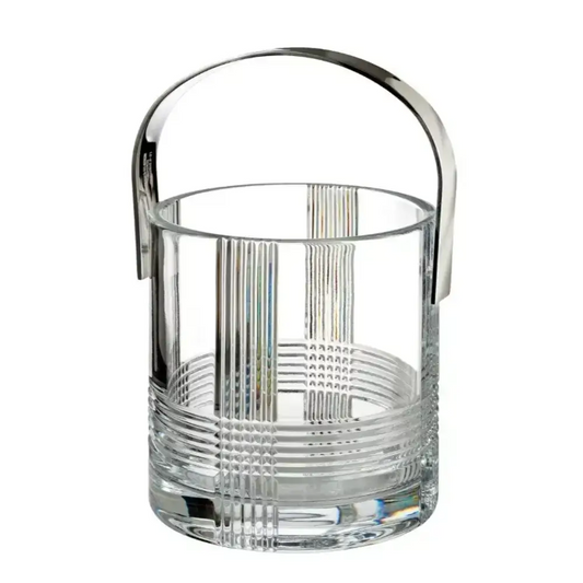 Clear glass ice bucket