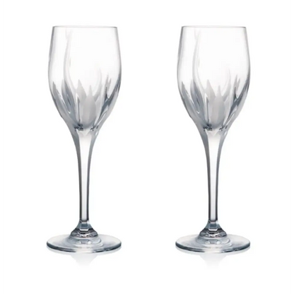 Two clear wine glasses