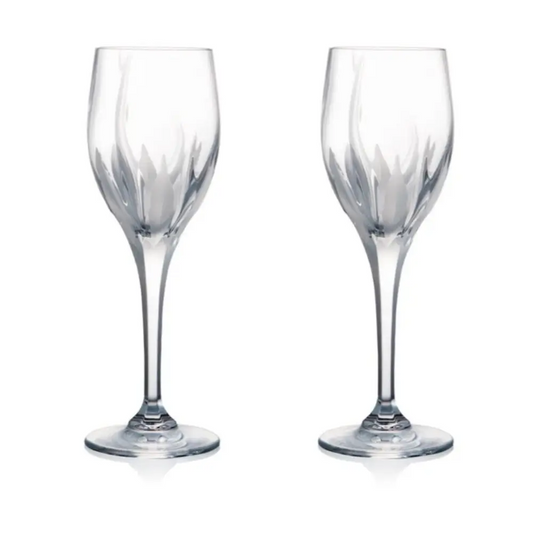 Two clear wine glasses