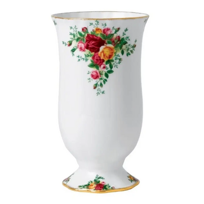 White vase with floral design