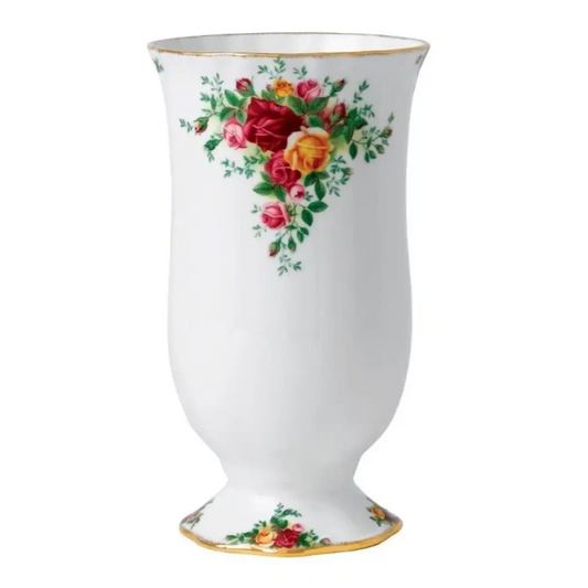 White vase with floral design