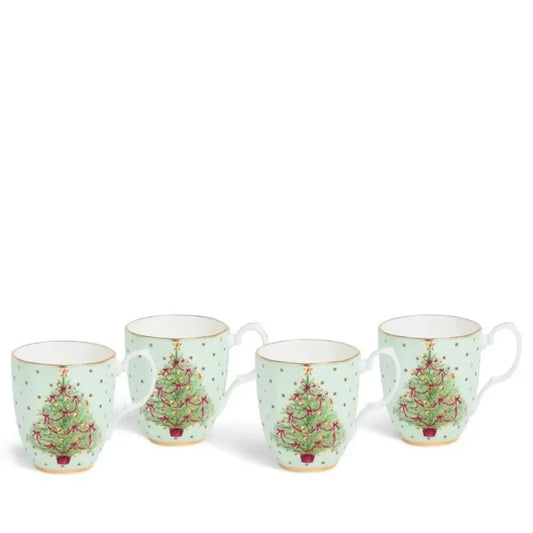 Royal Albert Christmas Mug Set – 4 fine bone china mugs, 400ml each from our kitchen & tableware collection