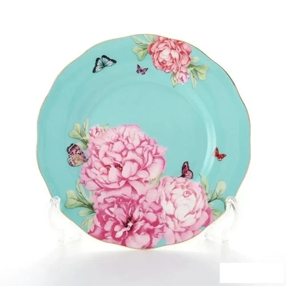 Royal Albert Miranda Kerr Friendship plate 20cm Tranquillity turquoise peony butterfly design