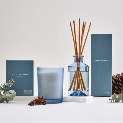 Royal Doulton candle, diffuser, and packaging on a white surface