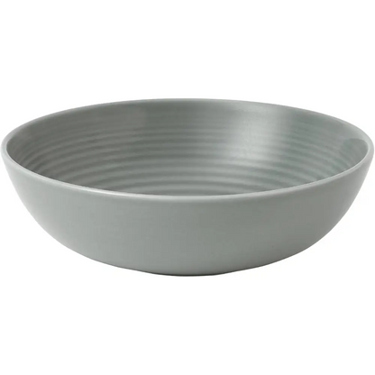 Gray ceramic bowl on a white background
