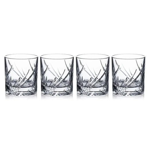 Royal Doulton Harper Highball Crystal Glasses Set of 4 - Elegant Vertical Cut Design
