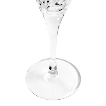 Clear glass wine glass on a white background