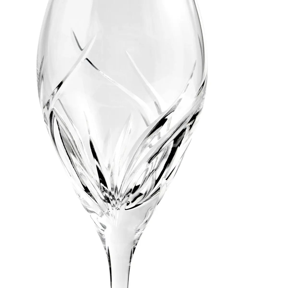 Clear wine glass on a white background