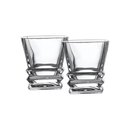 Two clear glass tumblers 