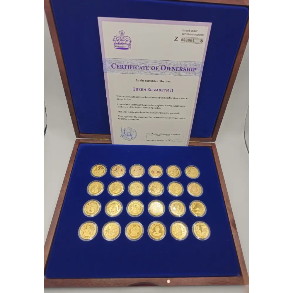 Boxed Royal House of Windsor collectible coin with Certificate of Authenticity