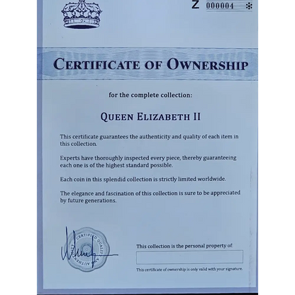 Certificate of Ownership for Queen Elizabeth II collection