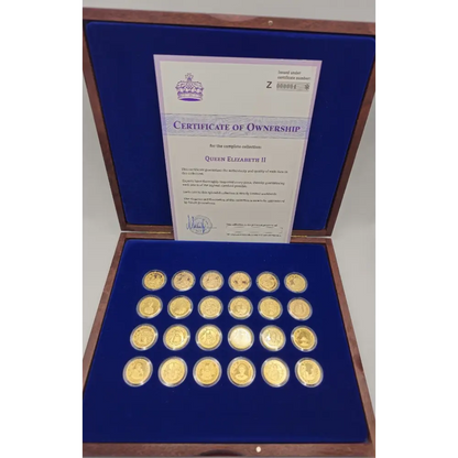 Royal House of Windsor gold plated collectible coin in box with COA