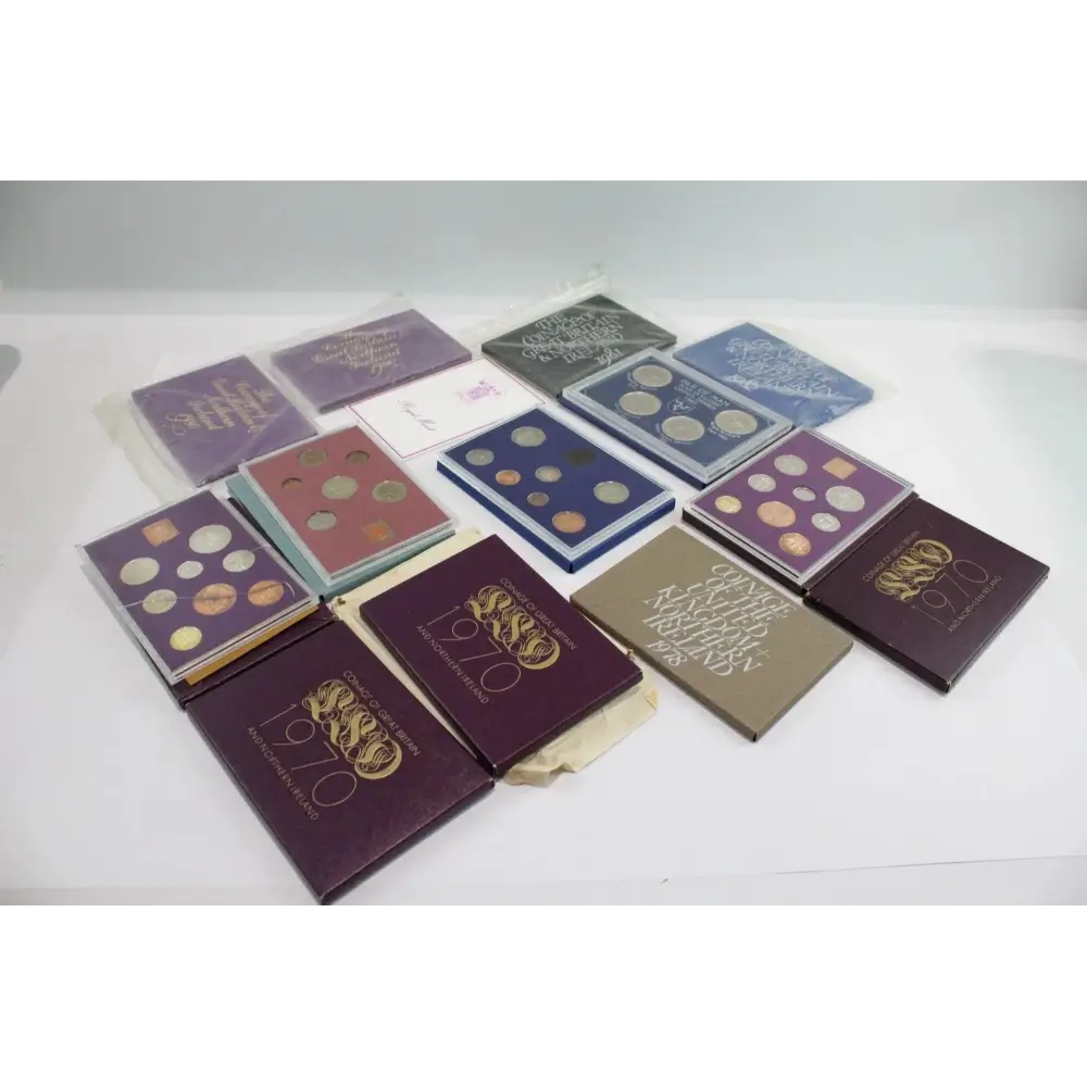 Front view of Royal Mint Britain Proof Set 1970–1980, Lot of 13
