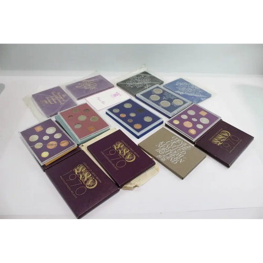 Front view of Royal Mint Britain Proof Set 1970–1980, Lot of 13