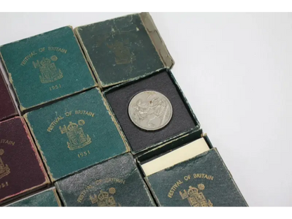 Collection of vintage coins on a white background
