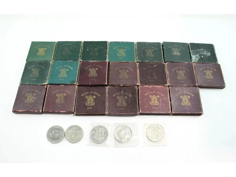 Royal Mint 1951 Festival of Britain crown coins set of 25