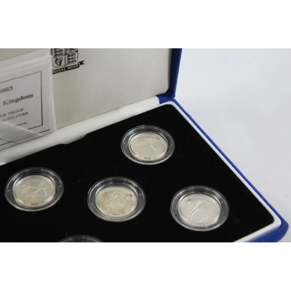Collector’s Set of Royal Mint Silver Coins – 5 x 1 Pound, Mixed Years