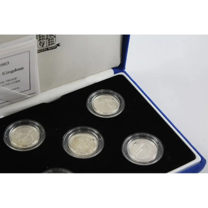 Collector’s Set of Royal Mint Silver Coins – 5 x 1 Pound, Mixed Years