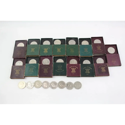 Top view of Boxed Set of 1951 Festival of Britain Coins