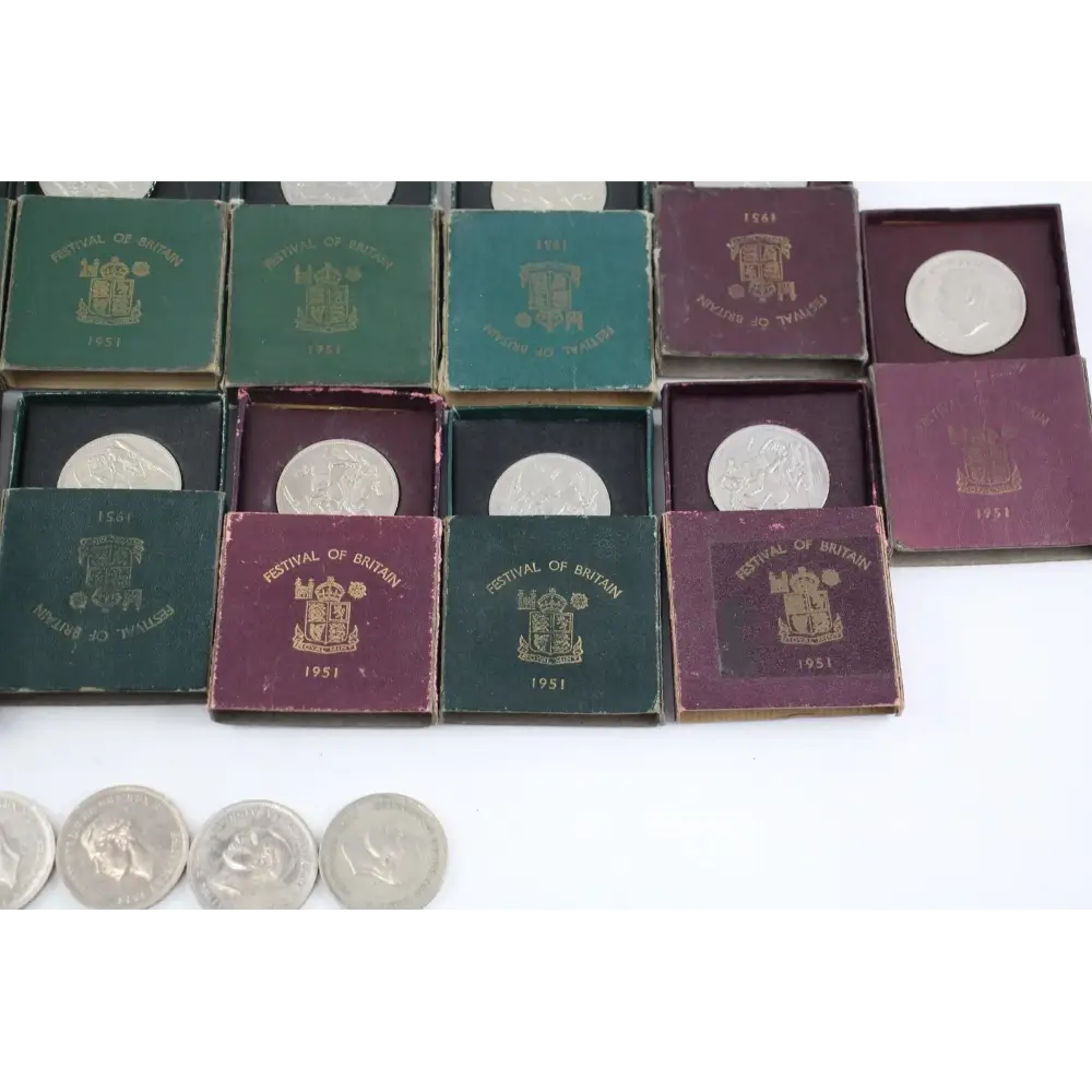 Historical 1951 Royal Mint Crown Coins in original box for collectors