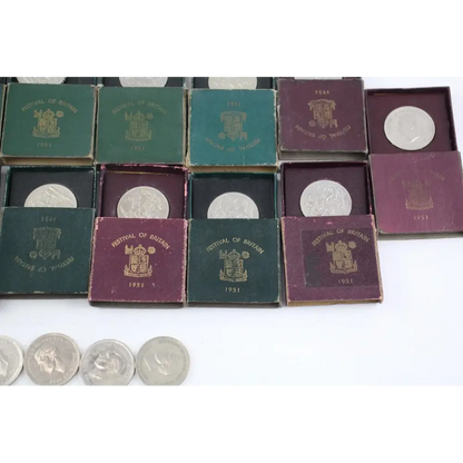 Historical 1951 Royal Mint Crown Coins in original box for collectors