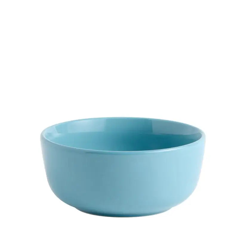Blue ceramic bowl on a white background