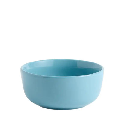 Blue ceramic bowl on a white background