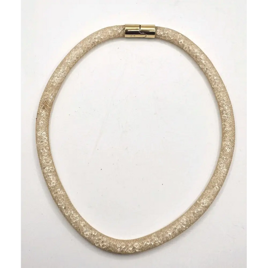 Gold necklace with a textured finish