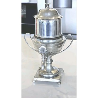 19th-century Victorian T.W. & Sons silver plated tea urn with lid