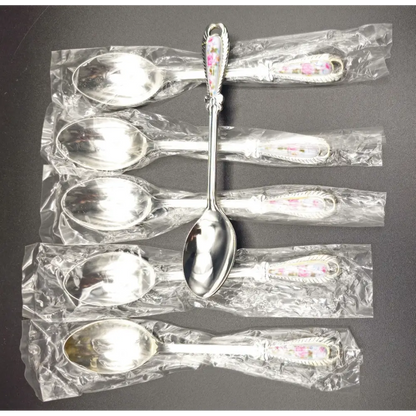 Set of silver spoons