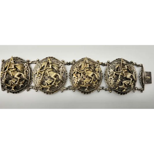 Silver Bracelet with intricate designs