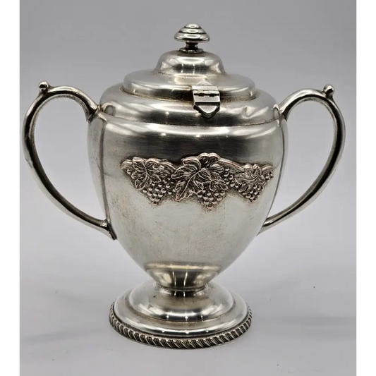 Royal Windsor silver sugar bowl with EPNS silverplate and Art Deco Royal pattern