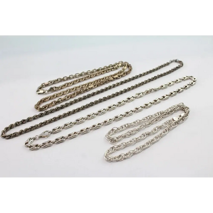 Three silver chains of different lengths