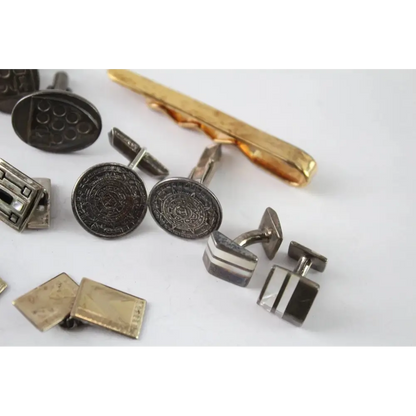 Collection of vintage cufflinks and tie pins 