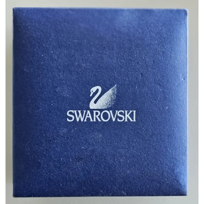 Swarovski branded blue box on a light gray background