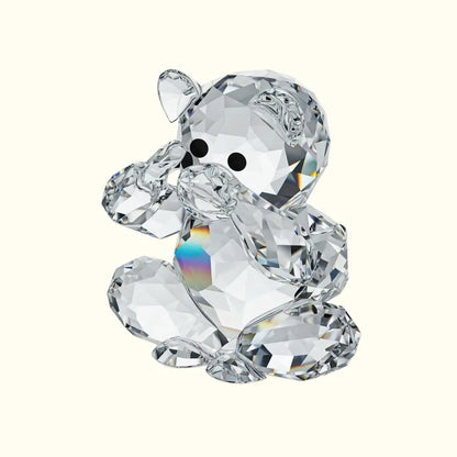 Crystal bear figurine on a white background