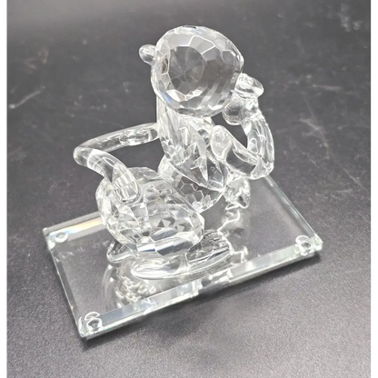 Clear crystal monkey figurine
