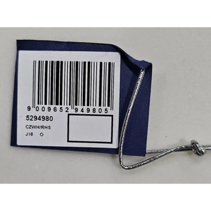 Bar code label with a string on a light gray background