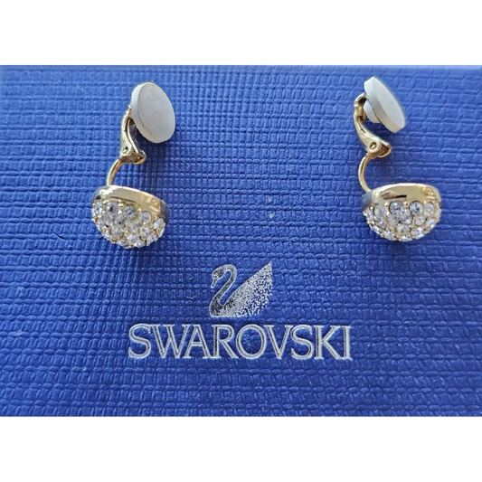 Swarovski earrings on a blue Swarovski branded card