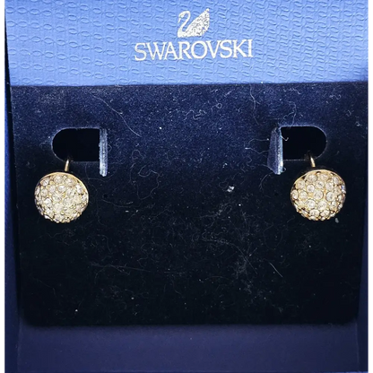 Swarovski earrings on a branded display card