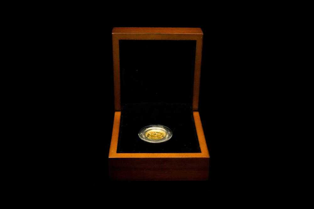 2009 UK Britannia £10 gold proof coin in wooden presentation case