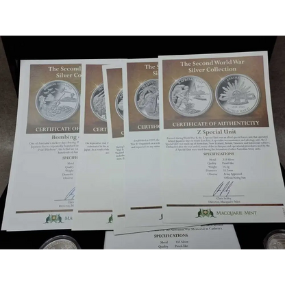 Macquarie Mint Coastwatchers silver medallion WW2 collection proof-like 333 silver