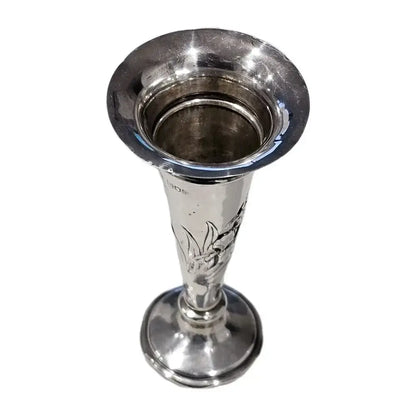 Authentic 1905 London Hallmarks on Hardy Bros Sterling Silver Trumpet Vase