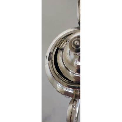 Close-up of a silver door handle