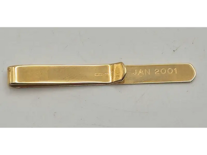 Vintage 9ct gold tie clip, 4mm hallmarked, 3.61g, classic men’s accessory