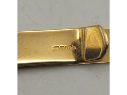 Hallmarked 9ct yellow gold tie slide for gentlemen, 3.61g