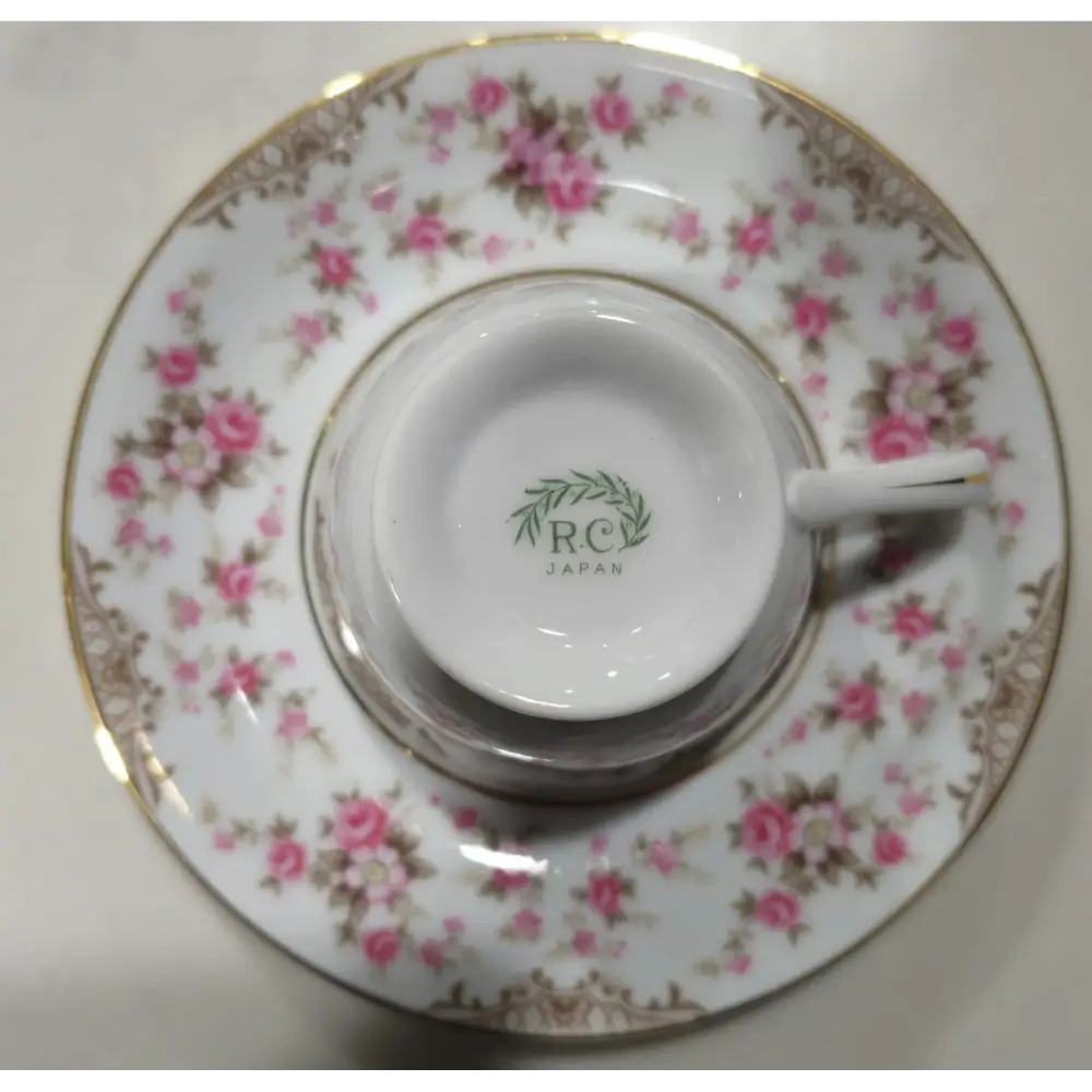 Cup and saucer arranged for a tea gathering with vintage style