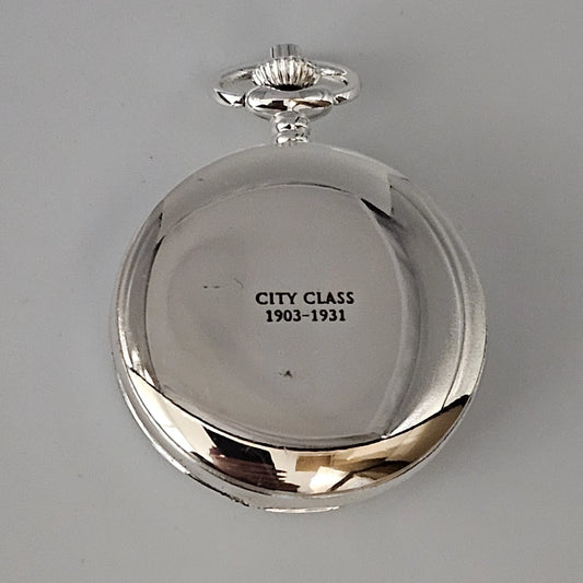 Silver pocket watch with 'CITY CLASS 1903-1931' engraving 